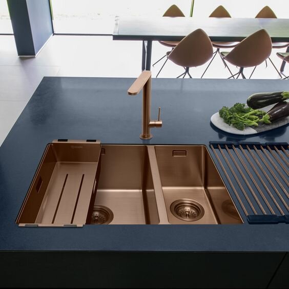 modern+copper+kitchen+sink