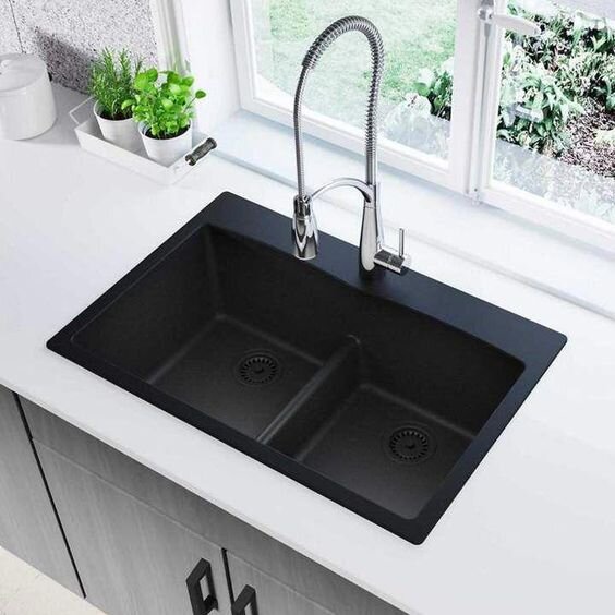 modern+black+kitchen+sink