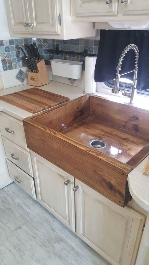 wood+kitchen+sink