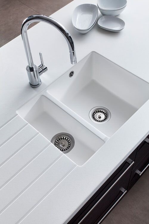 modern+white+kitchen+sink
